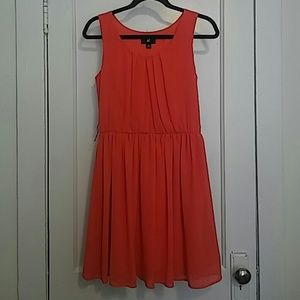 Coral Fit and Flare Dress - Size M